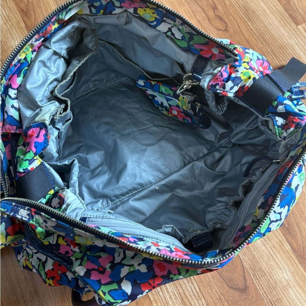 Kate Spade New York Nylon Navy Floral Drawstring Tote Shoulder Diaper Handbag - Picture 8 of 12